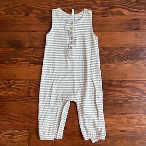 Quincy Mae Stripe Stretch Organic Cotton Jersey Romper